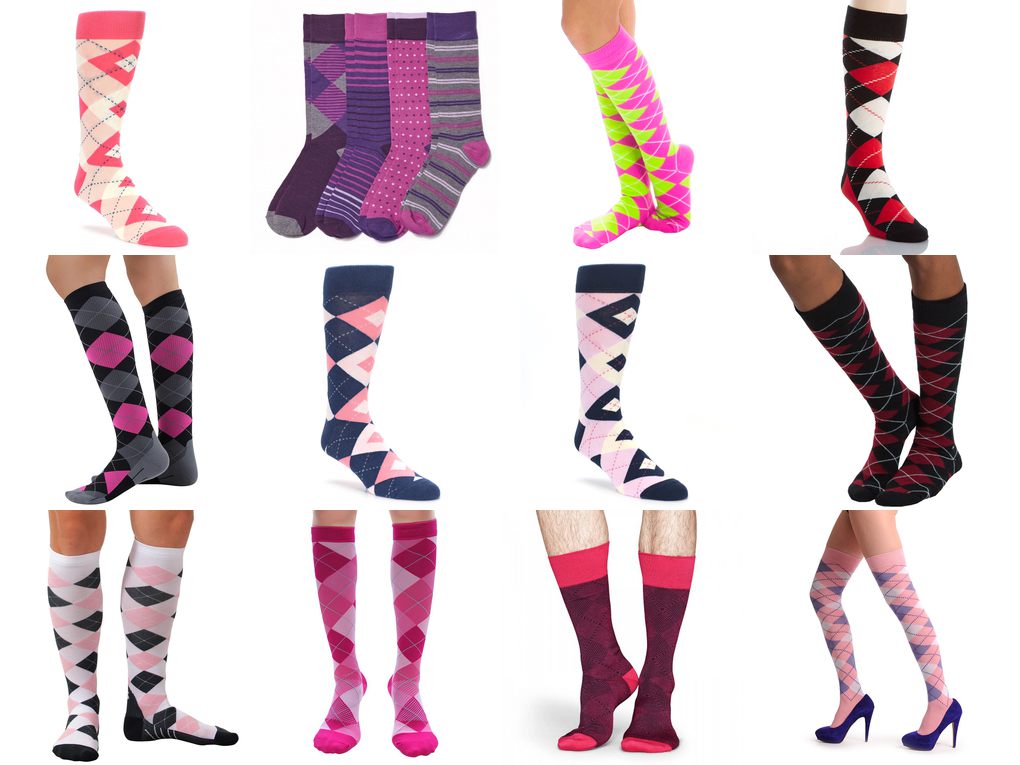 pink argyle socks